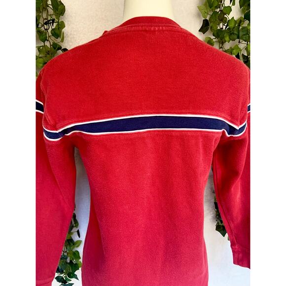 Old Navy Red Navy White Stripe Cotton Sweater Long sleeve Top Kids 12 Women's XS - Picture 7 of 8